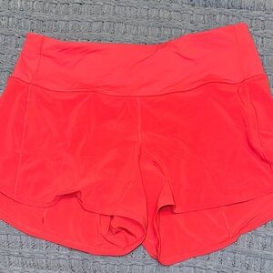 Women's Pink High Waisted Lulu Athletic Shorts 4 inch
